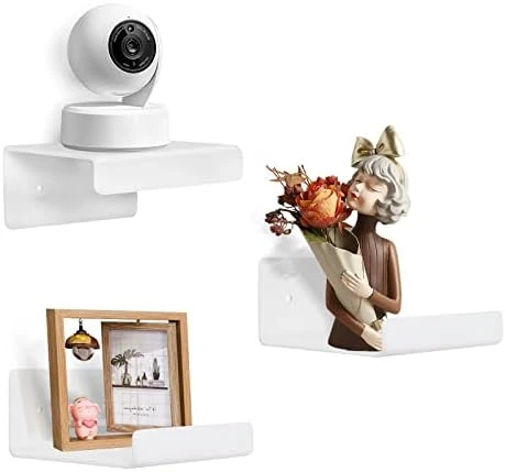 Douildhaiy 3 Pack Acrylic Small Floating Shelf For Wall Storage,4'' Clear Mini Adhesive Shelf For Living Room,Bathroom,Bedroom (Adhesive&Drilling) - Image 11