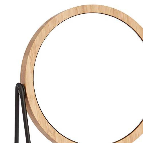 Amazon Basics Vanity Mirror With Bamboo Rim - 1X/5X Magnification - Image 2