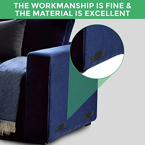 Hosrnovo Sectional Connectors, 4PCS Universal Large Metal Couch Connectors For Sectionals, 2 Sets Sofa Interlocking Furniture Connector Bracket Kit With Screws For Loveseat (Black) - Image 5