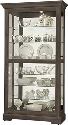 Howard Miller Tyler II Curio Cabinet 680-538 β Black Satin Finish Home Decor, Six Glass Shelves, Seven Level Display Case, Locking Slide Door, No-Reach Light - Image 5