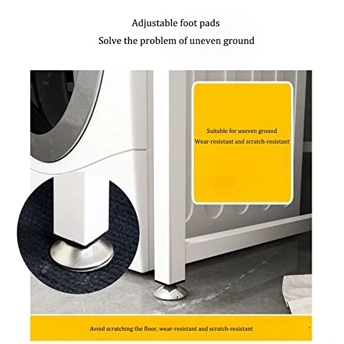 Bathroom Storage Shelves,Washer Storage Frames Floor Standing Punch Free Suitable For Over Toilet High Temperature Steel Balcony Washinghine Shelf Roller Bracket/Black/a - Image 3