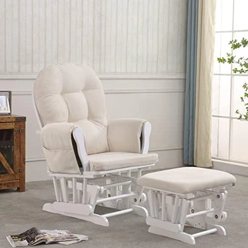 REJOICE HOME Atoll Glider With Ottoman, Black/Beige - Image 12