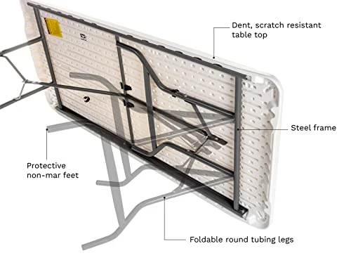 Iceberg - 65513 30" X 60" Folding Table, Platinum, IndestrucTable TOO 500 Series (MADE IN USA) - Image 4