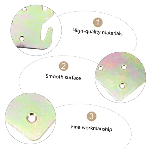 VILLCASE Bed Rail Hooks 4pcs Hooks Plate Wood Duty Connectors Rail Bracket For Frame Bed Fittings Plates Construction Wooden Hook Heavy Accessories Beds Bed Rail Brackets - Image 6