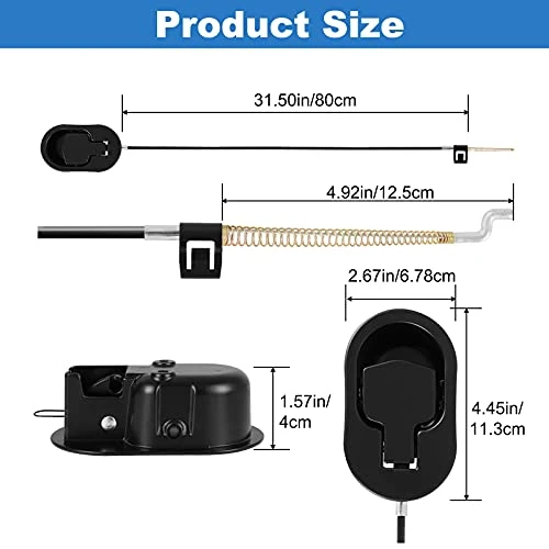 Nonley Recliner Replacement Parts, Heavy-Duty Metal Recliner Handle Replacement With Cable, Durable Recliner Pull Handle Release Fits Most Major Recliner Couch Sofa Chair - Image 3