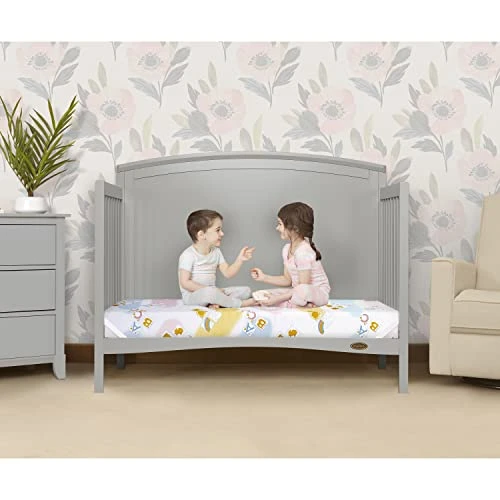 Dream On Me Asheville 4β Firm Fiber Crib And Toddler Mattress, Waterproof, GreenGuard Gold Certified, Dual-Sided , White Embossed Cover, Lightweight Reversible Design - Image 4