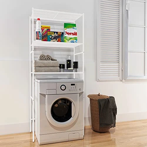 Fusehome Over The Toilet Storage Rack, 3 Tier Over The Toilet Bathroom Organizer Shelf, Freestanding Space Saver Toilet Stands With 4 Hooks - Image 4