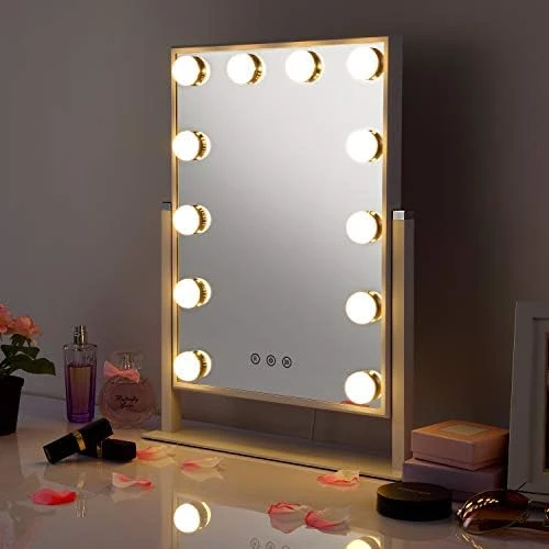 HAMSWAN Large Vanity Mirror With 3 Different Lighting Modes, Hollywood Lighted Mirror Vanity Makeup Mirror With 12 X 3W Dimmable LED Bulbs, White - Image 7