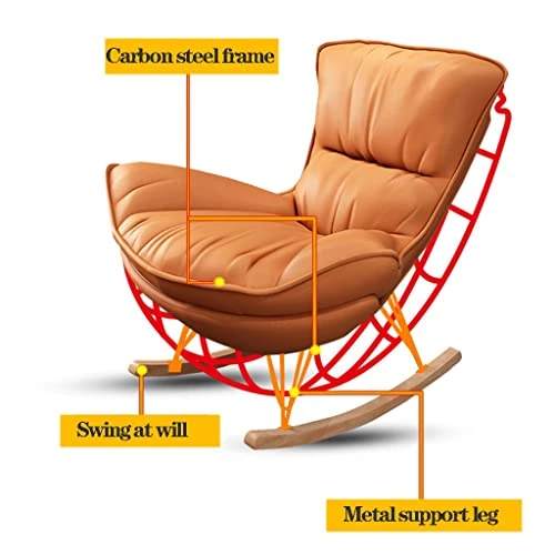 WIGSELBL Rocking Nursery Modern Accent Chair Fabric Upholstered Glider Rocker Armchair With Ottoman For Living Room,Comfy Reading Chairs Lounge Chair Side Chairs For Bedroom Offices (Color : Gray) - Image 5