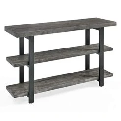 Sonoma 48" Metal And Reclaimed Wood Media/Console Table, Slate Gray