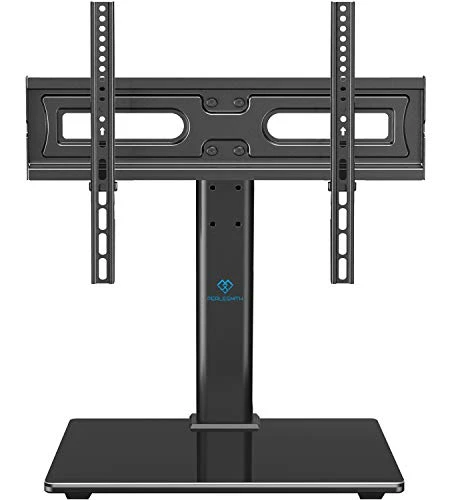 PERLESMITH Universal TV Stand Table Top TV Base For 32 To 60 Inch LCD LED OLED 4K Flat Screen TVs-Height Adjustable TV Mount Stand With Tempered Glass Base, VESA 400x400mm,Holds Up To 88lbs PSTVS15