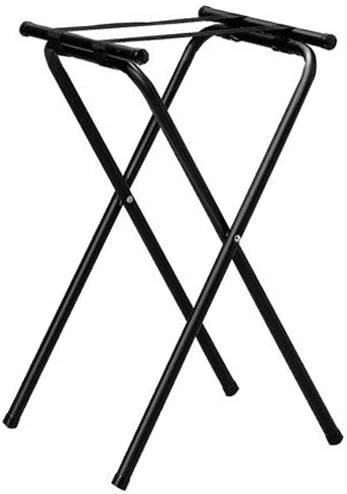 American Metalcraft CTS31 Tall Deluxe Chrome Tray Stand With Nylon Straps, 31-Inch, ,Black Chrome - Image 2