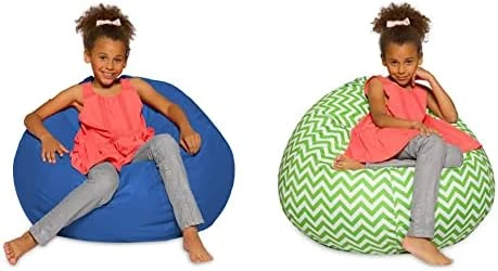 Big Comfy Bean Bag Chair: Posh Large Beanbag Chairs With Removable Cover For Kids, Teens And Adults - Polyester Cloth Puff Sack Lounger Furniture For All Ages - 27 Inch - Heather Gray - Image 5