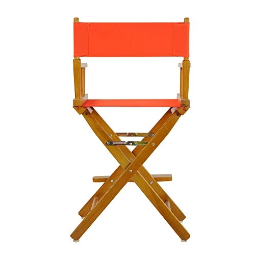 Casual Home Director's Chair ,Honey Oak Frame/Orange Canvas,24" - Counter Height - Image 2