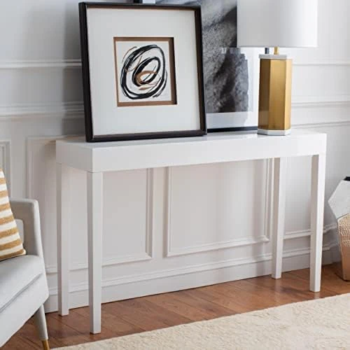 Safavieh Home Collection Mid-Century Scandinavian Kayson White Console Table - Image 5
