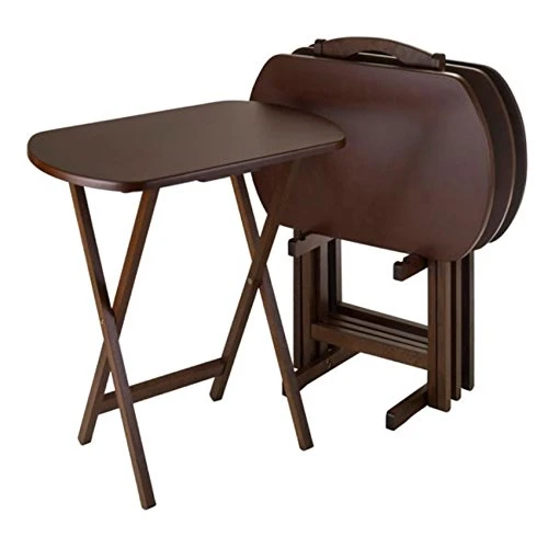 Ergode Corbett 5-Pc Oversize Snack Table Set, Walnut - Image 2