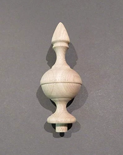 Wooden Finial Bed Post 5" Wood Choice Oak Maple Cherry Walnut Or Mahogany #65 (Cherry)