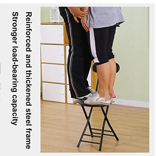 Cushioned Padded Folding Stool, 28.7-Inch Foldable Folding Bar Stool,Portable Folding Stool With Handle For Fishing Hiking Gardening Travel BBQ - Image 6