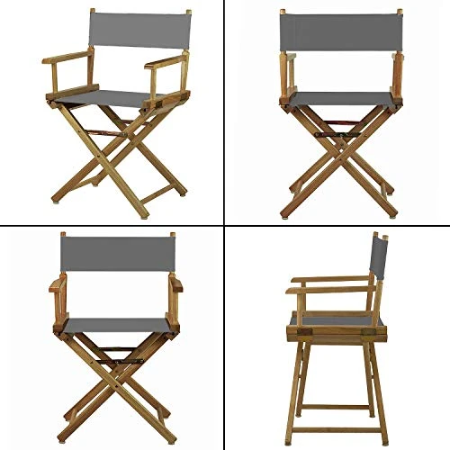 STAY GENT 2 Set Replacement Cover Canvas For Directors Chair, 20cm X 52cm + 52cm X 41cm, Grey - Image 2