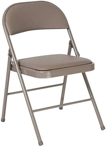 Flash Furniture 4 Pack HERCULES Series Double Braced Gray Vinyl Folding Chair - Image 12