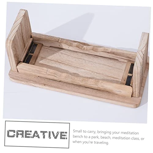 Toddmomy Buddha Kneeling Stool Adjustable Stool Collapsible Stool Portable Folding Stool Yoga Meditation Bench Zazen Bench Meditation Kneeling Stool Non-Skid Stool Kneel Stool Wooden Stool - Image 7