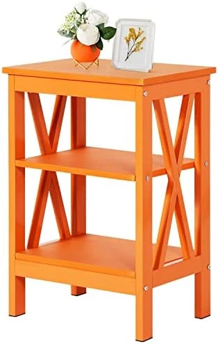 VECELO End Side Table With Storage Shelf Living Room,Bedroom Furniture, White(Set Of 2), Nightstand With Shelves - Image 14