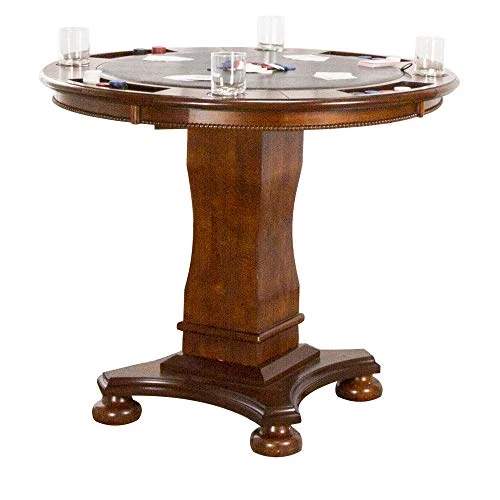 Sunset Trading Poker Dining And Game Pub Table, Distressed Brown Cherry With Espresso Seats