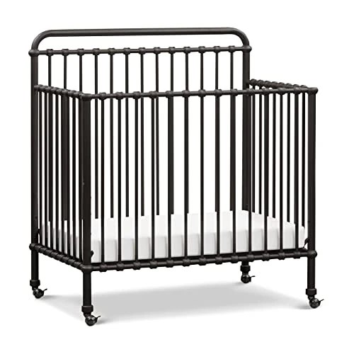 NAMESAKE Winston 4-in-1 Convertible Mini Metal Crib In Vintage Gold, Greenguard Gold Certified - Image 5
