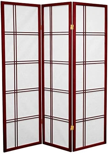 Oriental Furniture 5 Ft. Tall Double Cross Shoji Screen - Honey - 6 Panels - Image 2