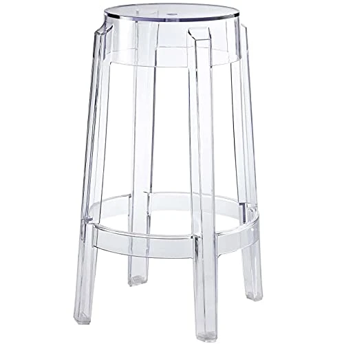Modway Casper Modern Acrylic Counter Bar Stool In Clear - Fully Assembled