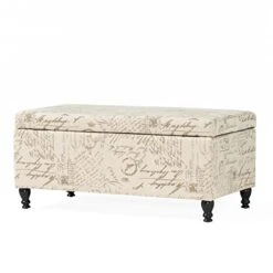 Christopher Knight Home Parisian Storage Ottoman, French Script