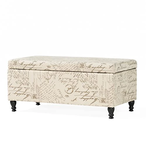 Christopher Knight Home Parisian Storage Ottoman, French Script