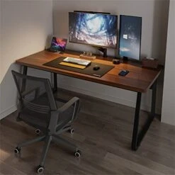 Computer Desk Desktop Game Table Bedroom Simple Office Student Table Study Family Table Without Chair (Color : D, Size : 120CM)