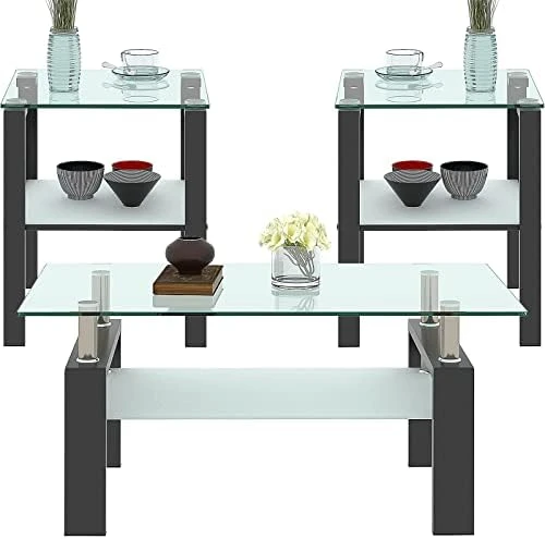 ODUSE-DAILY Glass Top Console Table For Entryway, Skinny Sofa Table, Narrow Entry Table With Black Legs, Glass Entryway Table - Image 12