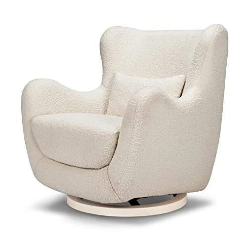 Nursery Works Solstice Swivel Glider In Ivory Boucle With Ivory Wood Base, Greenguard Gold Certified And CertiPUR-US® Certified - Image 7