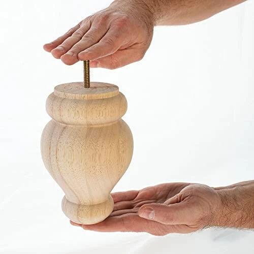 Architectural Products By Outwater 6 In. H X 4 In. Dia Bun Foot, Espresso - Image 3