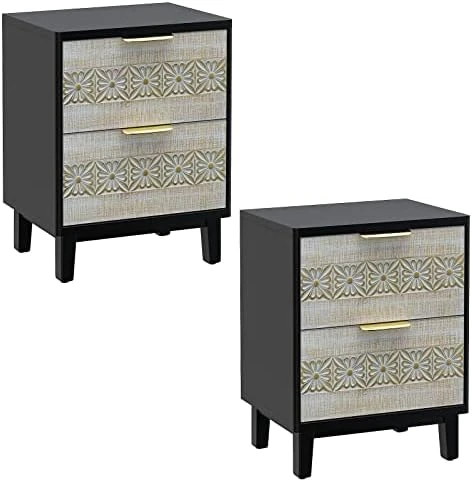 Aoikax Farmhouse Console Table, Vanity Table, French Country Console Table With Drawer, Hand-Carved Finished (Natural And Black)… - Image 9