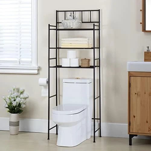 Finnhomy 3 Shelf Bathroom Space Saver Over The Toilet Rack Bathroom Corner Stand Storage Organizer Accessories Bathroom Cabinet Tower Shelf With ORB Finish 23.5" W X 10.5" D X 64.5" H - Image 5