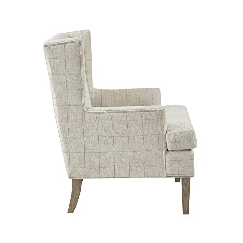 MARTHA STEWART Decker Accent Chairs-Solid Wood, Wingback, Deep Seating Armchair Living Room Furniture Modern Contemporary Style Sofa Decor-Bedroom Lounge, See Below, Beige - Image 2