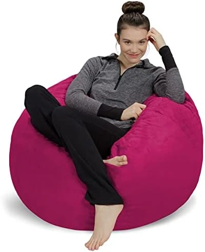 Sofa Sack Bean Bag Chair: 3' Memory Foam Furniture Bean Bag - Medium Sofa With Soft Micro Fiber Cover - French Blue - Image 7