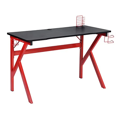 MNSSRN 47.2" Student Gaming Desk, K-Leg With Cup Holder, Headphone Hook, Gamepad Mount, Cable Management, Home Office Computer Desk - Image 2