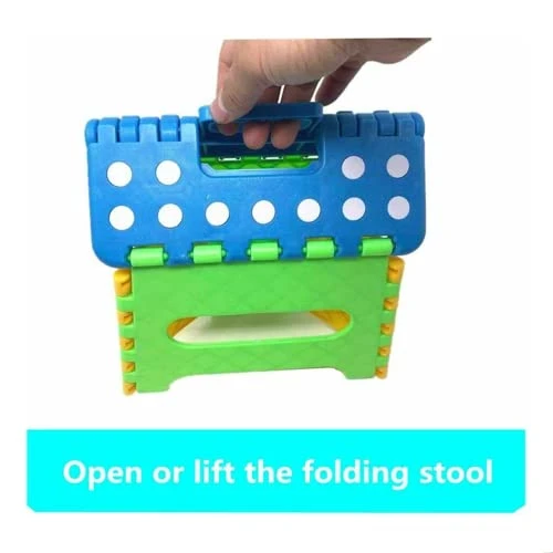 FP TOOL 2 Pack 7 Inch Foldable Stool, Folding Stool Lightweight Plastic Stool For Livingroom Bathroom Bedroom-Color May Vary, Blue, Red - Image 4