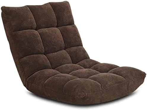 Safstar Cushioned Floor Chair, 14-Position Adjustable Paded Lazy Recliner With Comfortable Back Support And Skin-Friendly Cover, Great For Reading, Playing Game, Meditating (Elegant Gray) - Image 9