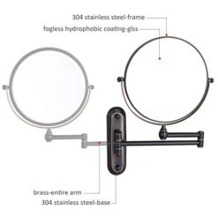 GURUN 8 Inch Bronze Magnifying Makeup Mirror Wall Mounted For Bathroom With 10X Magnification M1207O(8'',10X)