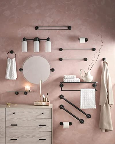 Moen DN0790BL Collection Iso Vanity Glass Shelf, Matte Black - Image 3