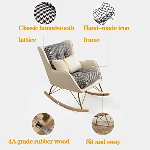 Nursery Rocking Chairs Glider Rocker Chair With Lumbar Pillow And Ottoman,Accent Glider Chair For Living Room,Modern Indoor Baby Nursing Glider Rocker Chair Comfy Nursing Armchair ( Color : White ) - Image 2