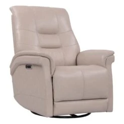 Parker Living Carnegie Leather Power Cordless Swivel Glider Recliner In Pink