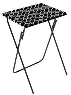 Atlantic Park Place Portable Folding TV Trays, Sturdy MDF/Laminated Top, 2-pc Set, PN 38435927 - Black And White