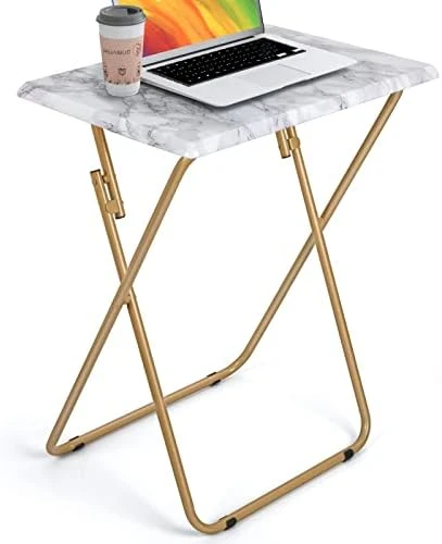 HUANUO Folding TV Tray Table -Stable Tray Table With No Assembly Required, TV Dinner Tray For Eating, Foldable Snack Tables For Bed & Sofa (Marbling) - Image 8