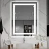SHUAFA LED Mirror For Bathroom, 24x32 Inch Backlit + Front Lighted Bathroom Mirror With Lights, High-Density Double Light Strips, 3 Colors, Shatter-Proof, Anti-Fog And Brightness Memory